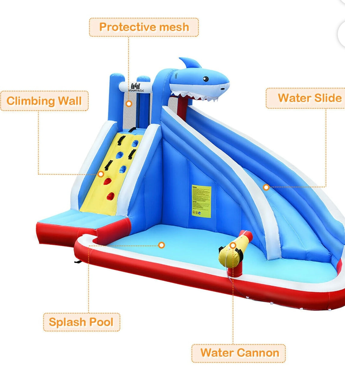 Costway Inflatable Water Slide Animal Shaped Bounce House Castle Splash Water Pool without Blower