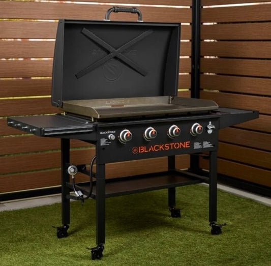 Blackstone Original 4-Burner 36” Propane Griddle with Hood and Omnivore Griddle Plate