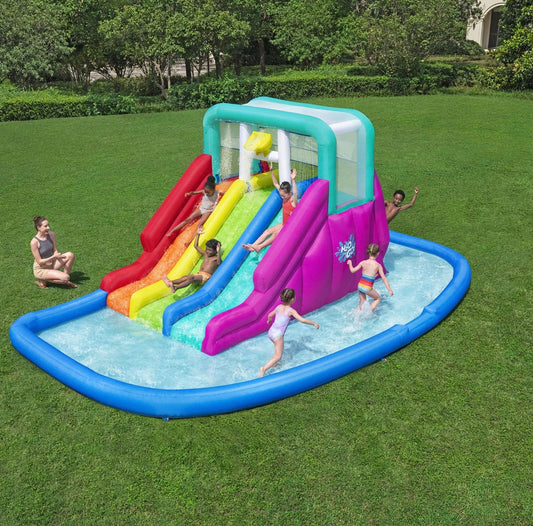 Bestway H2OGO! Triple Splash Course Inflatable Mega Water Park with Inflatable Water Slide