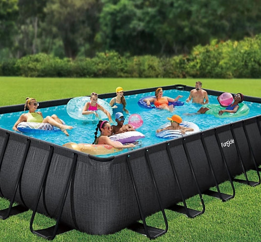 Funsicle 32' x 16' x 52" Oasis Rectangle Outdoor Above Ground Swimming Pool