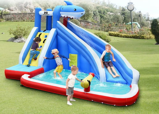 Costway Inflatable Water Slide Animal Shaped Bounce House Castle Splash Water Pool without Blower