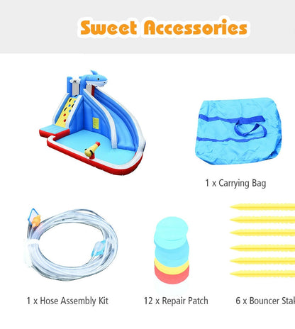 Costway Inflatable Water Slide Animal Shaped Bounce House Castle Splash Water Pool without Blower